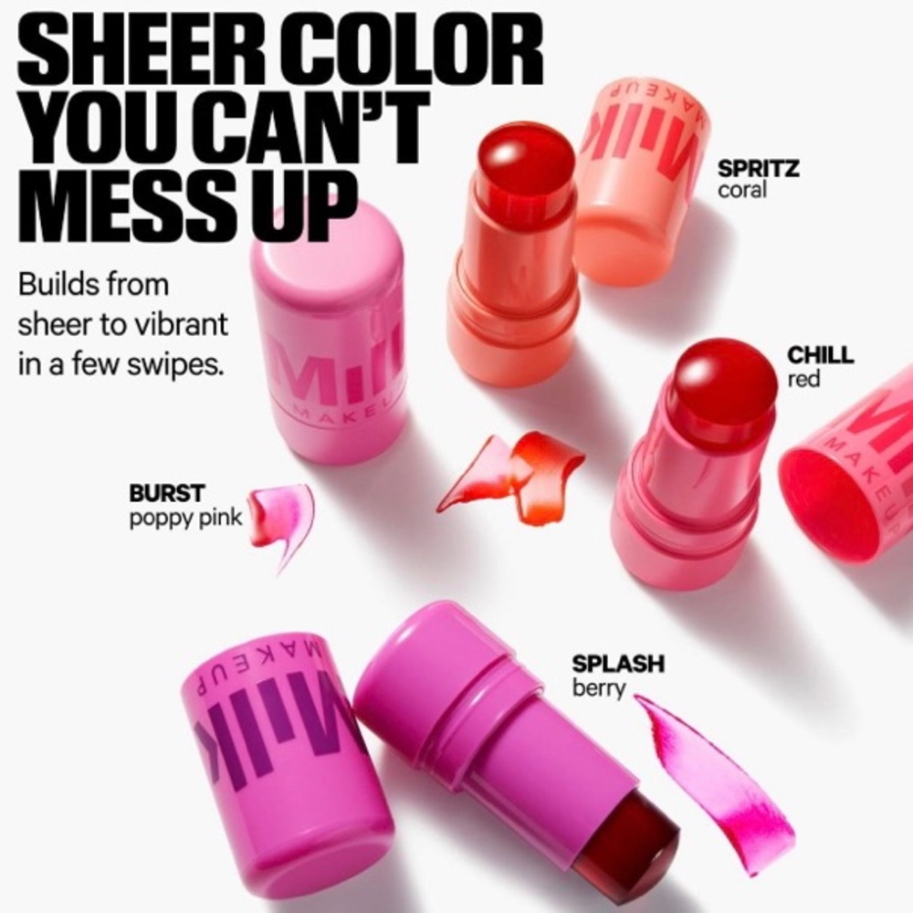 Milk Makeup Cooling Water Jelly Lip Tint and Cheek Blush Stain Chill - Picture 8 of 16